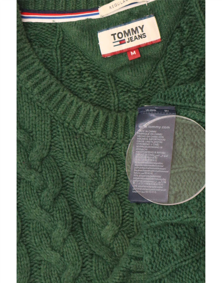 Pulover Tommy Hilfiger pentru bărbați, cu formă regulată, cu decolteu, verde mediu
