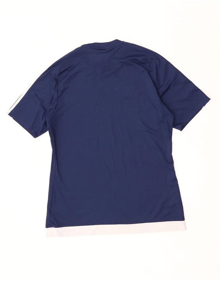 Tricou Adidas Climalite pentru bărbați Top Mediu Bleumarin Poliester Colorblock