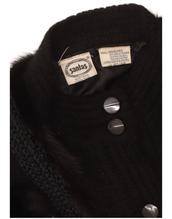 VINTAGE Pulover cardigan cu model abstract pentru femei EU 42/44 mare negru