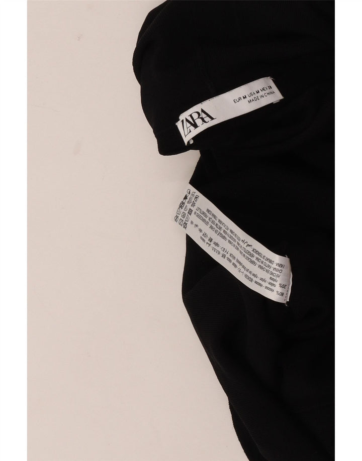 Vesta Crop Top pentru femei Zara UK 12 Medium Black Viscose