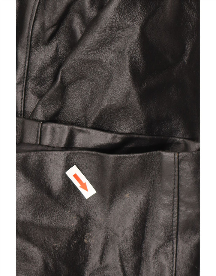 Palton din piele pentru femei VINTAGE IT 48 XL din piele neagră