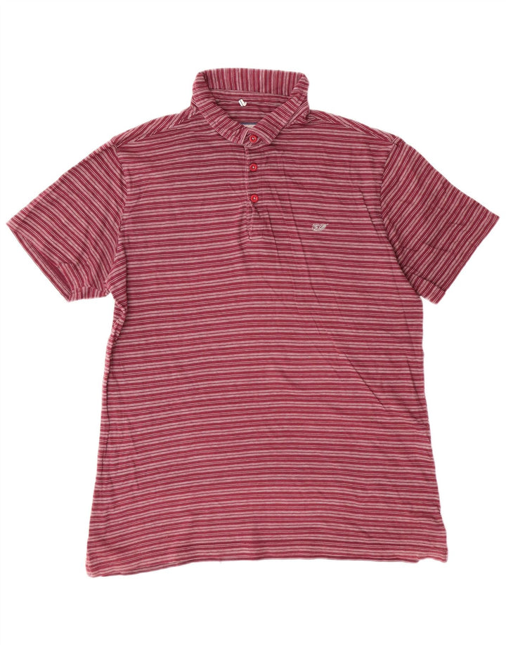 Carrera Mens Medium Maroon Striped Bumbac