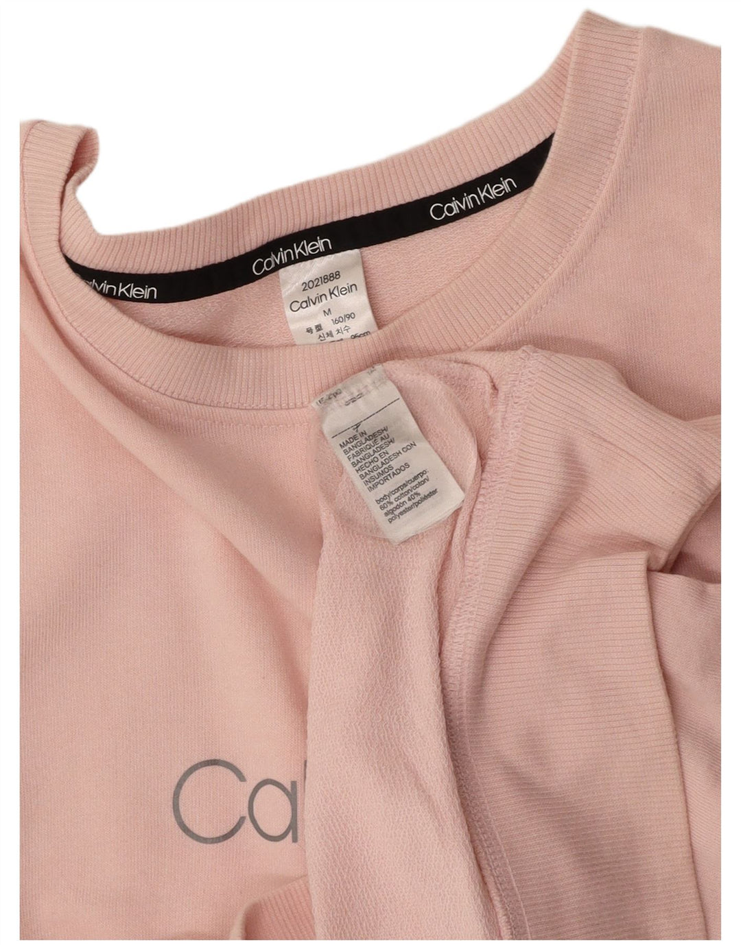 CALVIN KLEIN Pulover cu grafic pentru femei UK 14 Bumbac roz mediu