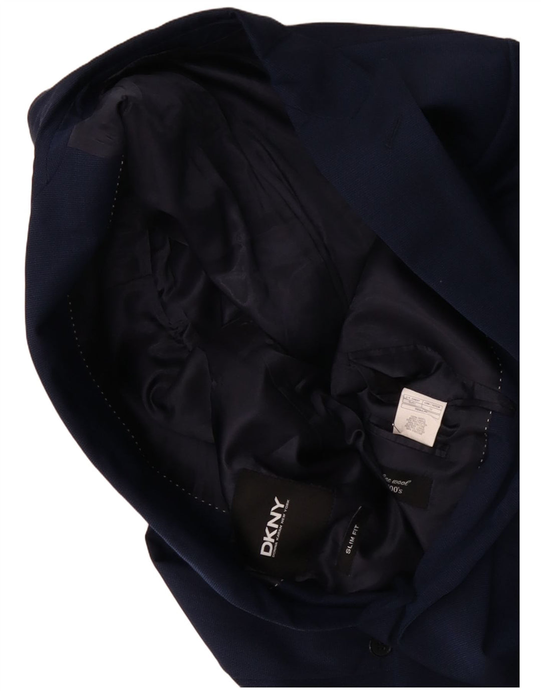 Jachetă pentru bărbați DKNY Slim Fit cu 2 nasturi IT 52 XL Lână bleumarin