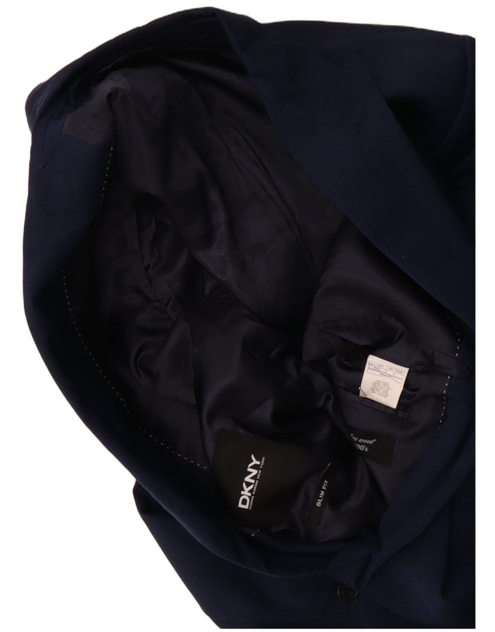 Jachetă pentru bărbați DKNY Slim Fit cu 2 nasturi IT 52 XL Lână bleumarin