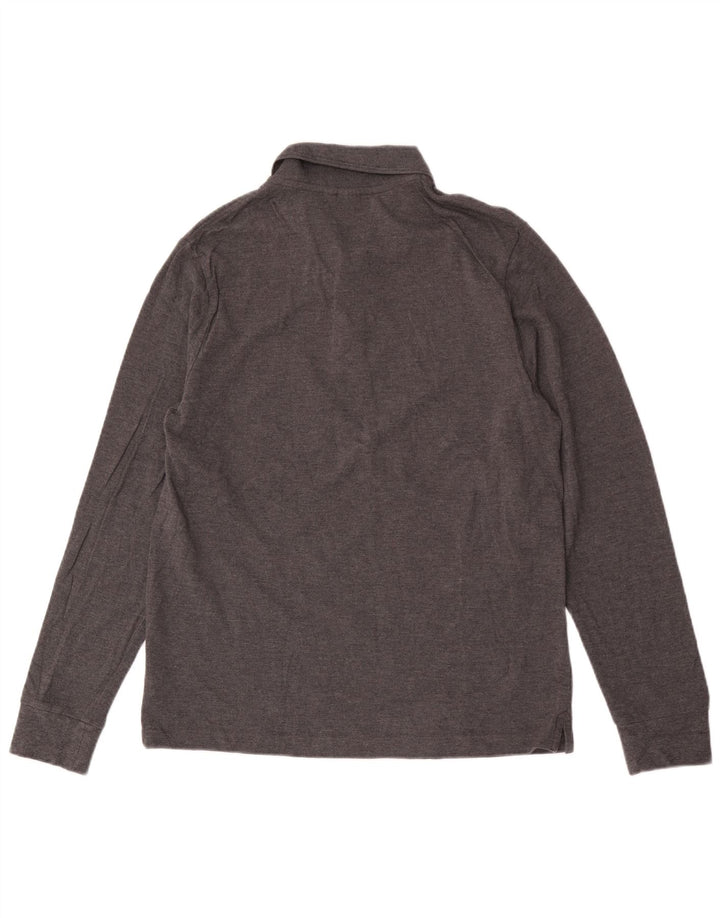 Tricou polo cu mânecă lungă pentru bărbați John Lewis, bumbac gri mediu