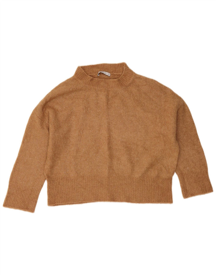 Pulover oversized cu gât țestoasă pentru femei Zara UK 10 Mic Bej
