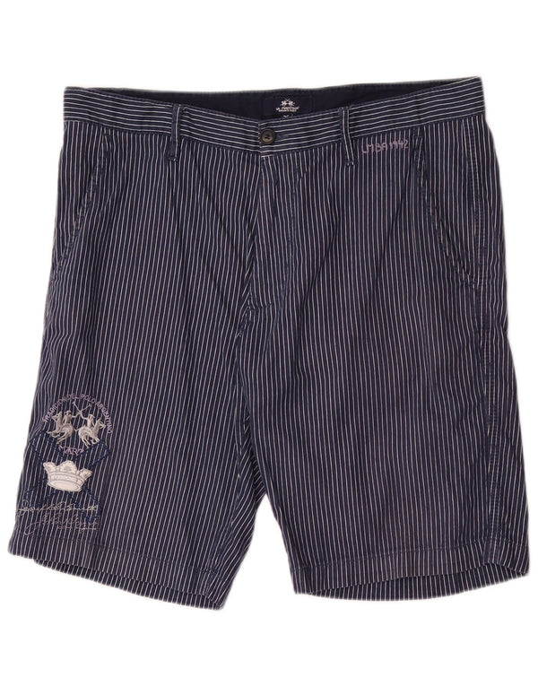 Pantaloni scurți chino pentru bărbați La Martina W36, mari, albastru, bumbac cu dungi