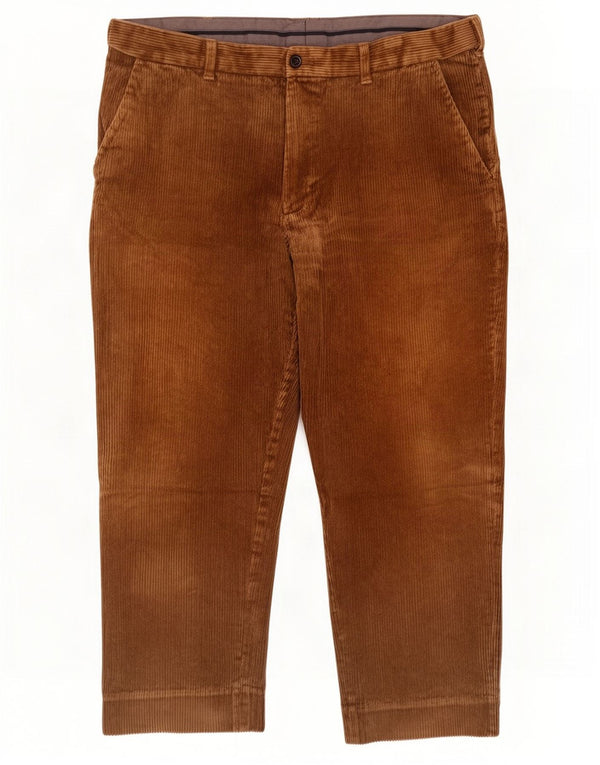 Marks & Spencer Pantaloni crop din velur pentru bărbați W38 L25 bumbac bej