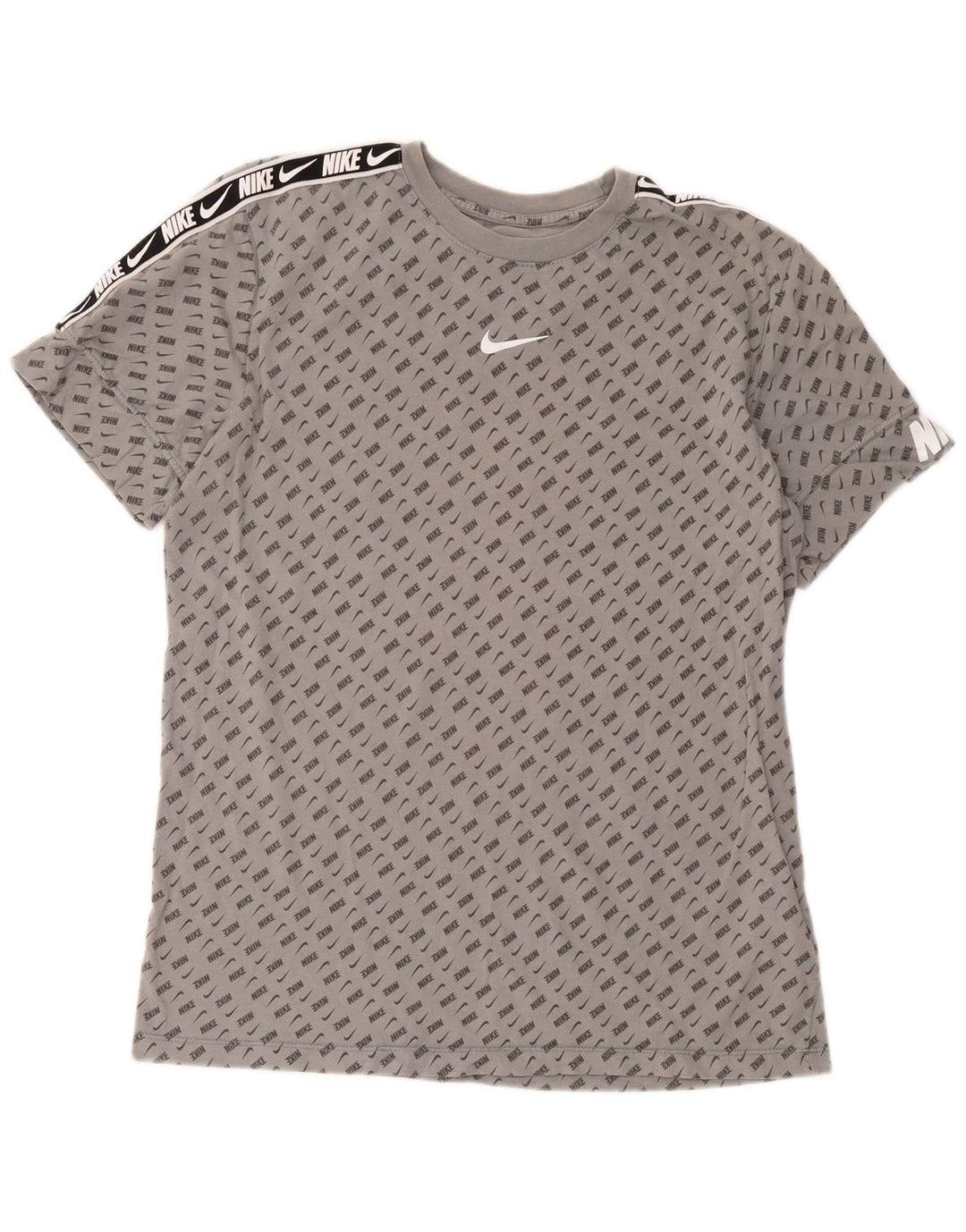 Tricou grafic Nike pentru bărbați Top, bumbac cu pete, gri mediu