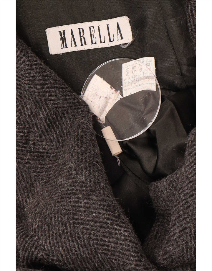 Marella pardesiu supradimensionat pentru femei UK 10 mic gri din lână Herringbone