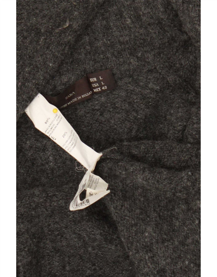 Pulover cardigan pentru bărbați Zara, lână mare, gri