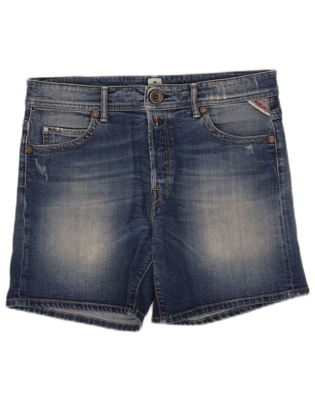Pantaloni scurți din denim pentru femei Replay W28, bumbac albastru mediu