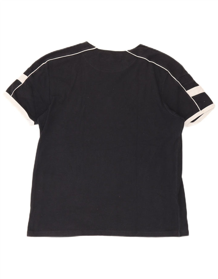 Tricou pentru bărbați French Connection Top mediu negru din bumbac color bloc