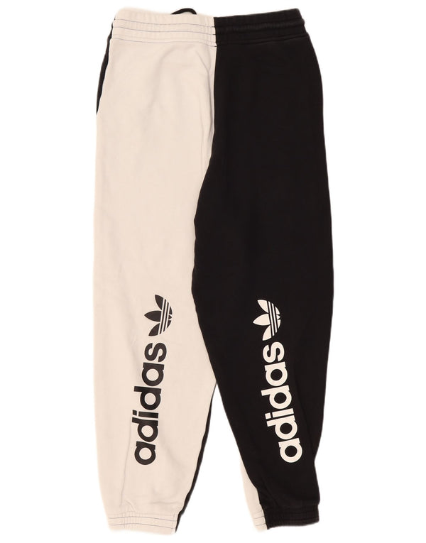 Pantaloni de trening Adidas pentru femei Joggeri UK 12 Medium Black Colorblock