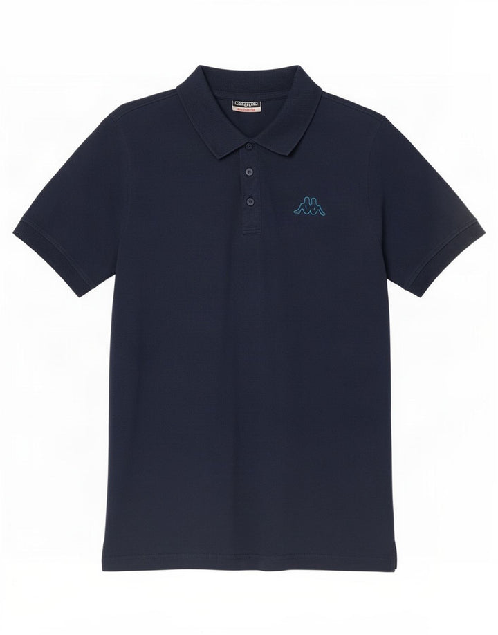 Cămașă polo pentru bărbați Kappa, bumbac, albastru bleumarin mediu