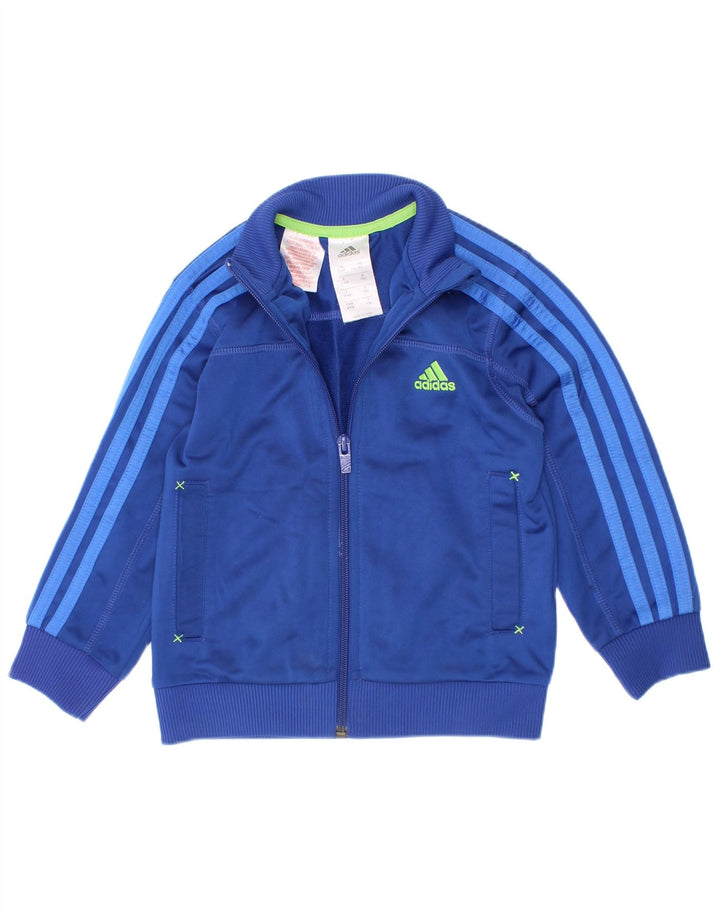 Jachetă de trening pentru băieți Adidas 3-4 ani, poliester bleumarin