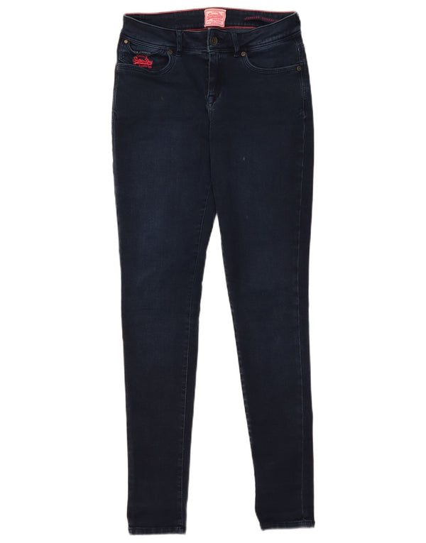 Blugi Superdry Super skinny standard pentru femei W26 L30 bumbac bleumarin