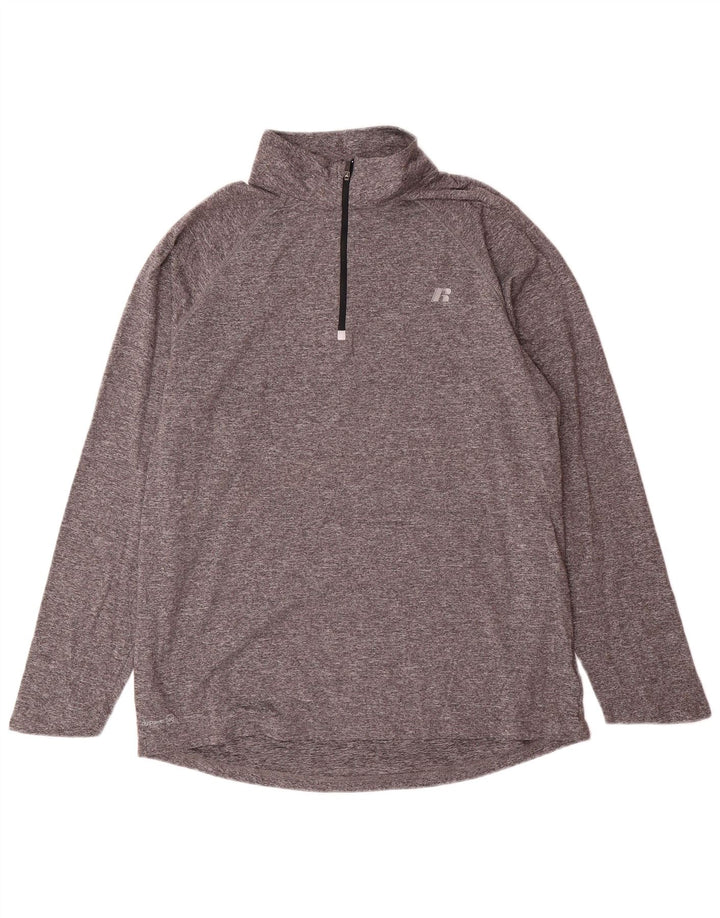 RUSSELL ATHLETIC pentru bărbați Dri-Power Pullover Trening Top UK 42/44 Large Gri