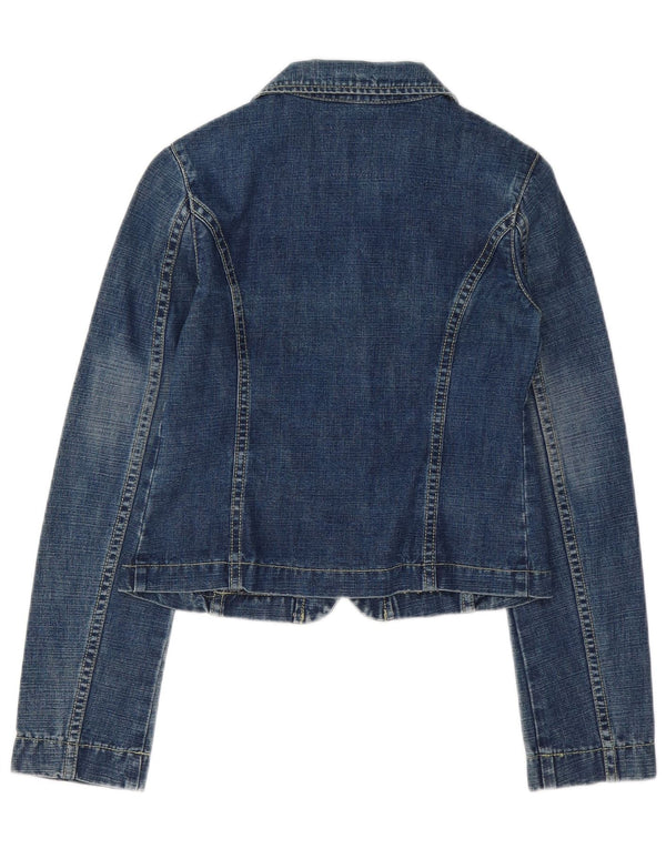 Sacou Benetton pentru fete din denim cu 2 nasturi 11-12 ani XL bumbac albastru