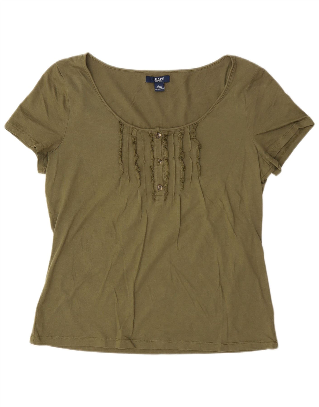 Tricou pentru femei Chaps Top UK 16 Large Kaki Bumbac