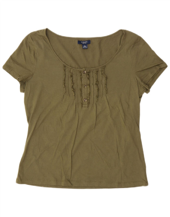 Tricou pentru femei Chaps Top UK 16 Large Kaki Bumbac