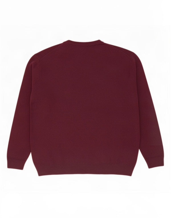 James Pringle Mens Crew Neck Jumper Sweater 2XL Burgundy New Wool