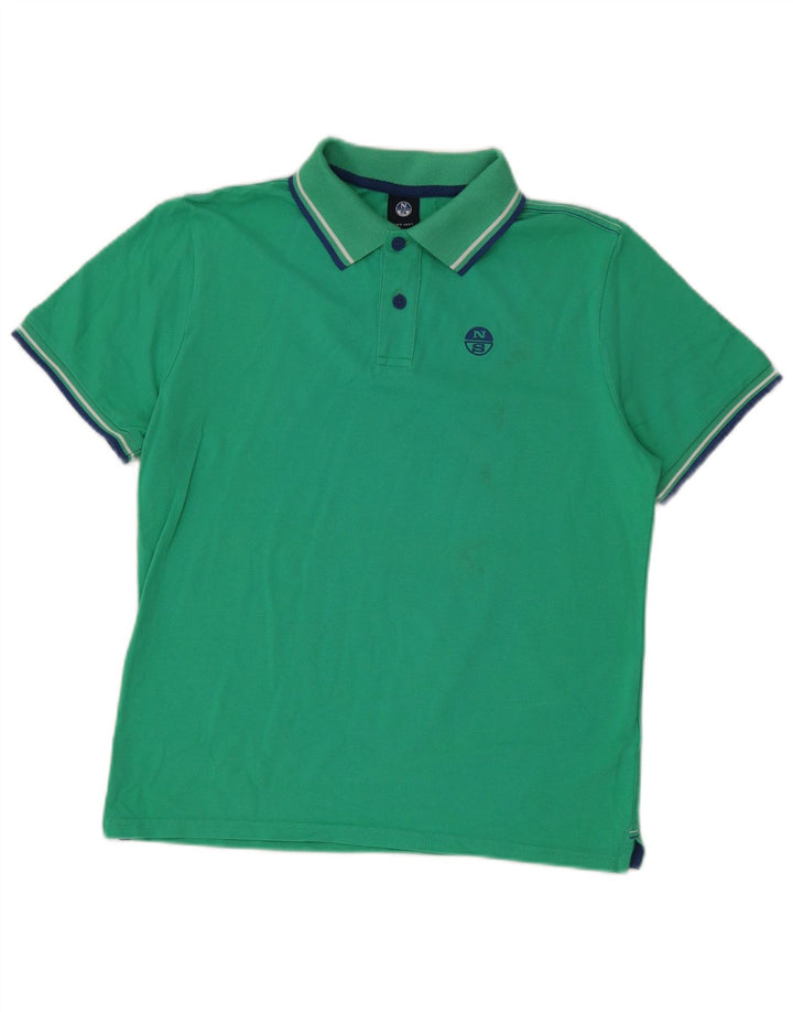 Tricou polo North Sails pentru bărbați, bumbac verde mediu