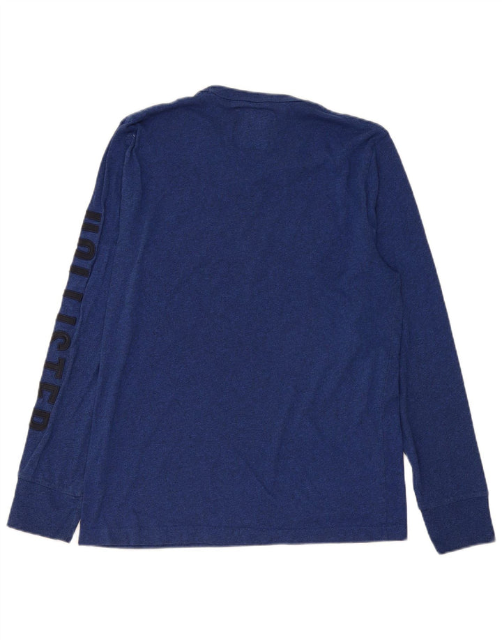 Top grafic Hollister pentru bărbați, cu mânecă lungă, mijlociu, bleumarin, pete