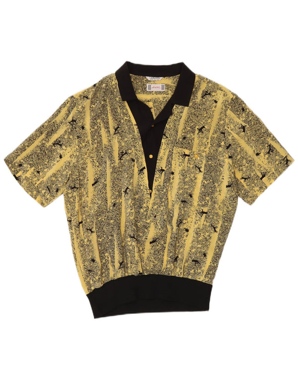 Camasa pulover oversize cu model abstract pentru femei Desiree UK 14 mare galben