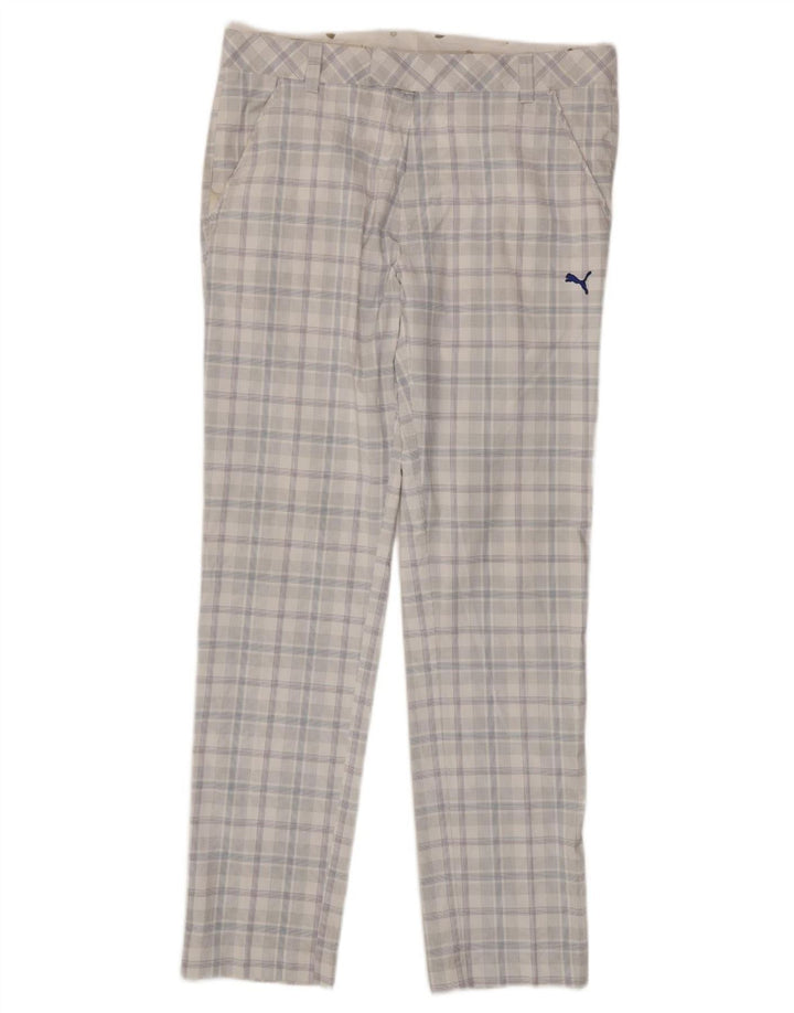 Pantaloni chino subțiri PUMA pentru bărbați L34 L34 poliester cu carouri albe