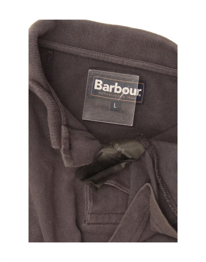 Tricou polo Barbour pentru bărbați, mare, gri bumbac