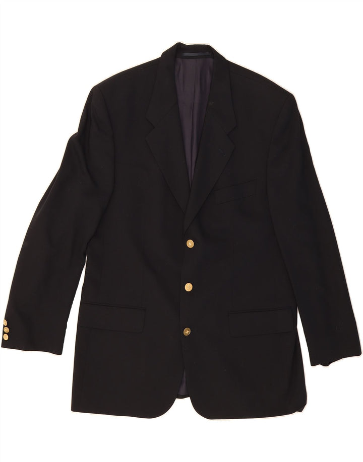 BAUMLER Mens 3 Button Blazer Jacket IT 54 2XL Black Virgin Wool Vintage Baumler and Second-Hand Baumler from Messina Hembry 