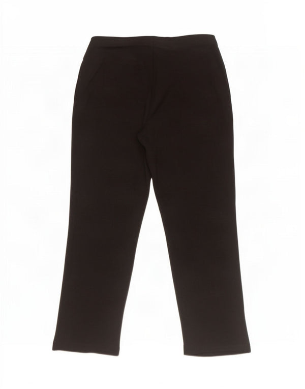 Marks & Spencer Womens Straight Casual Trousers UK 12 Medium W30 L27 Black