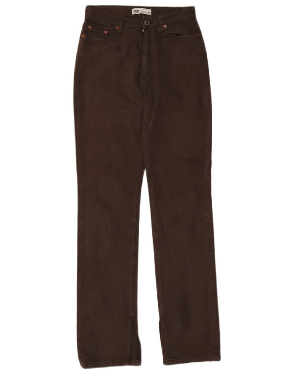 Blugi Drepți Femei Zara EU 34 2XS L24 L33 Maro Bumbac