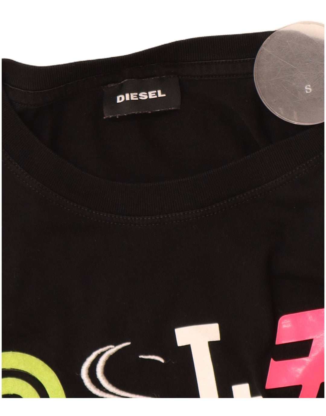 Tricou grafic Diesel pentru femei Top UK 10 Small Black Bumbac