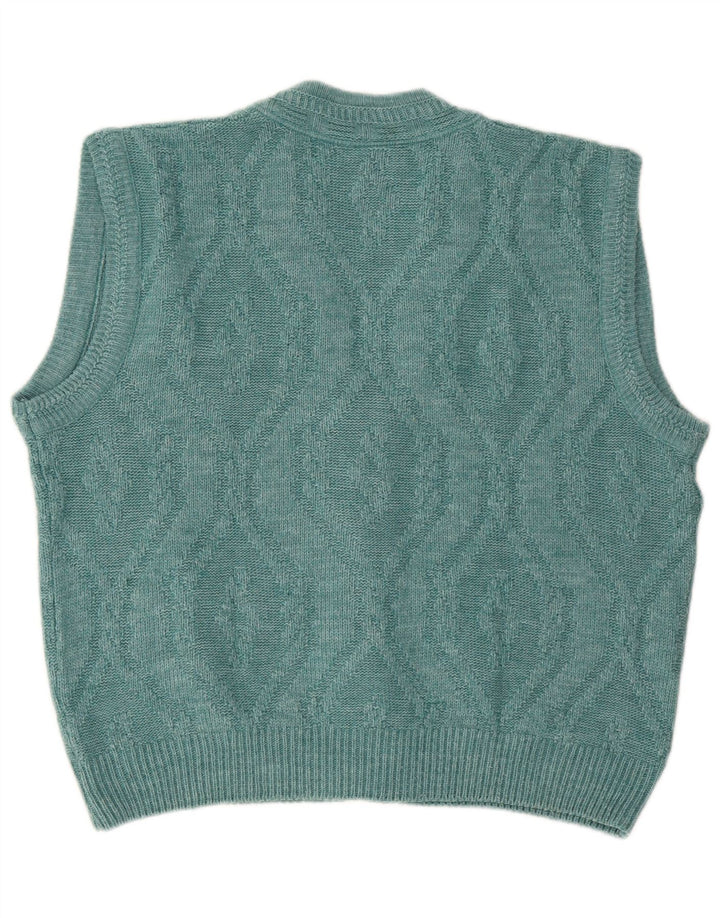 Pulover cardigan fără mâneci pentru bărbați Claude De Pierre IT 48/50 albastru mediu