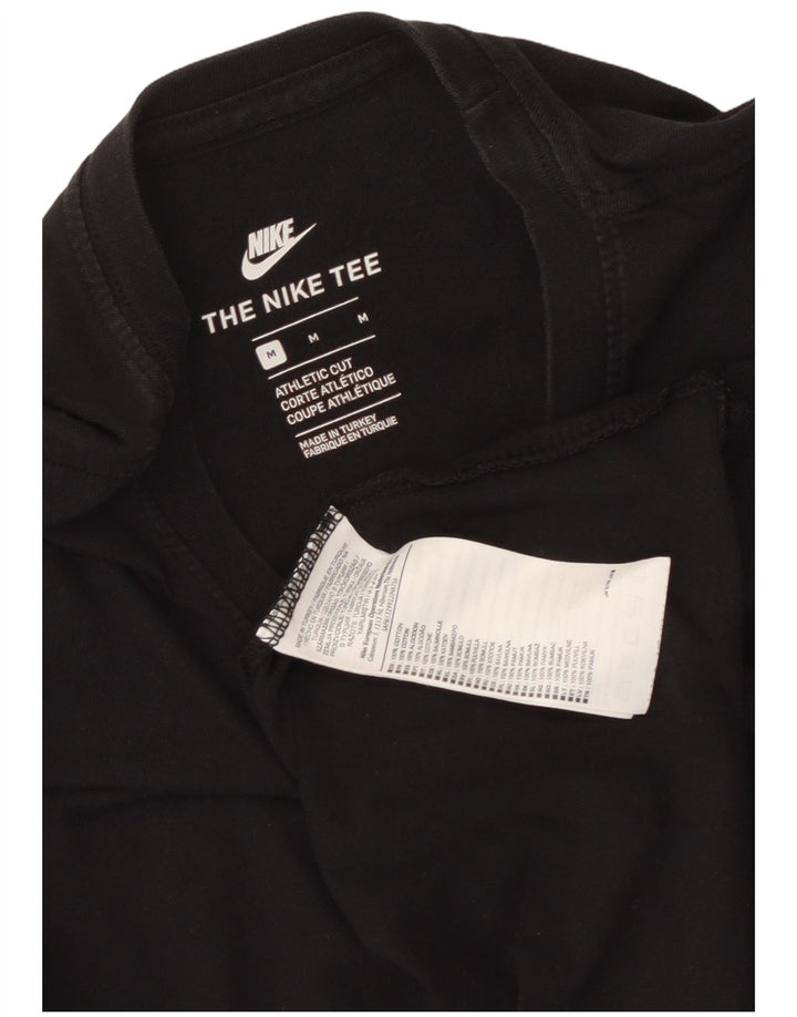 Tricou cu croi atletic Nike pentru bărbați Top mediu din bumbac negru