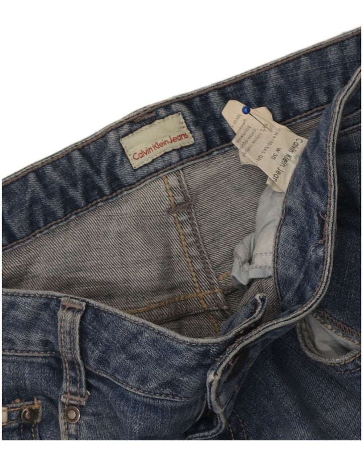 Calvin Klein Blugi slim pentru femei Distressed W30 L33 Bumbac albastru
