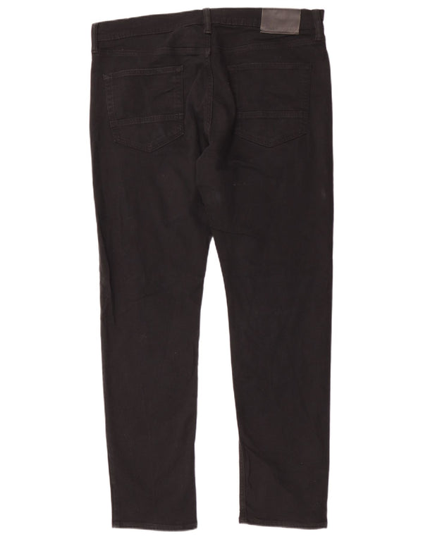 Marks & Spencer Mens Slim Casual Trousers W36 L31 Black Cotton