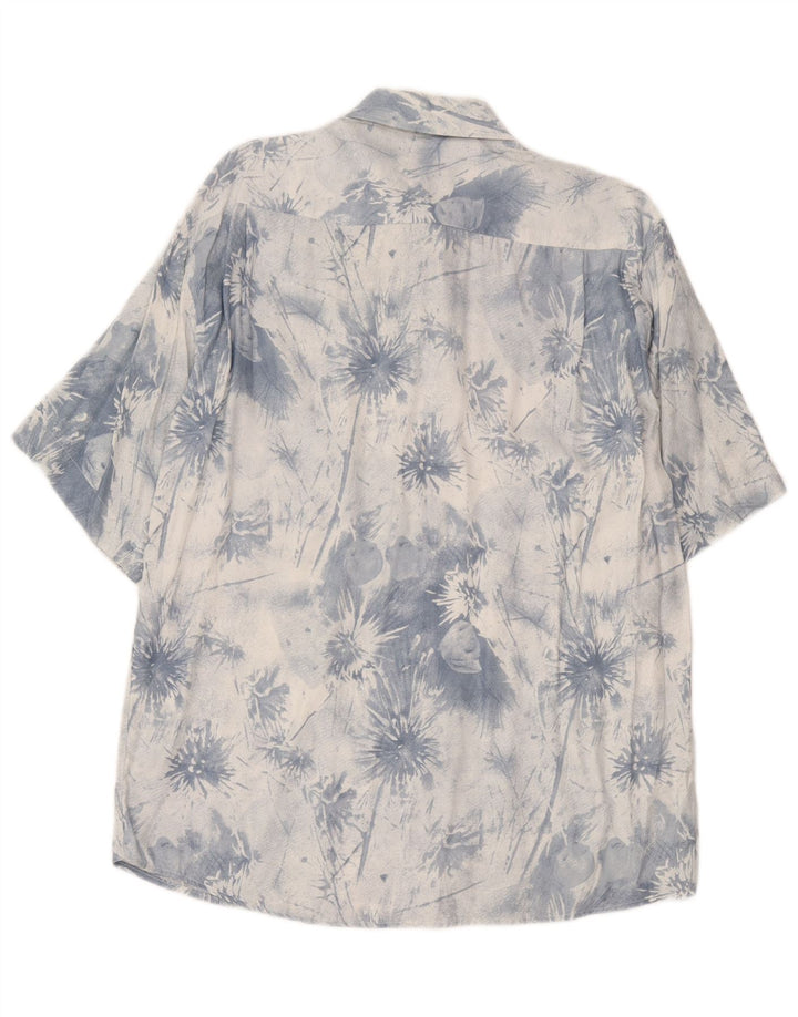 Cămașă vintage pentru bărbați cu mânecă scurtă, albastru mediu Tie Dye