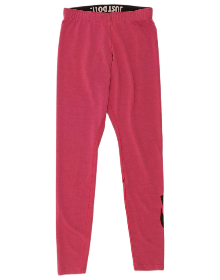 Leggings grafic Nike pentru femei UK 8 mic, roz bumbac