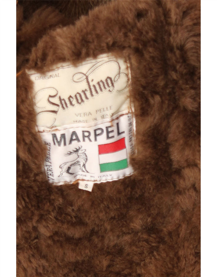 Jachetă din shearling pentru bărbați Marpel UK 36, maro, din shearling
