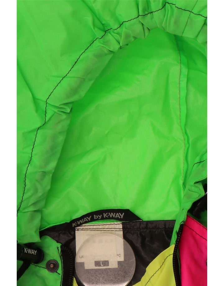 Jachetă Anorak cu glugă pentru bărbați K-WAY UK 40, mare, neagră, poliamidă color bloc