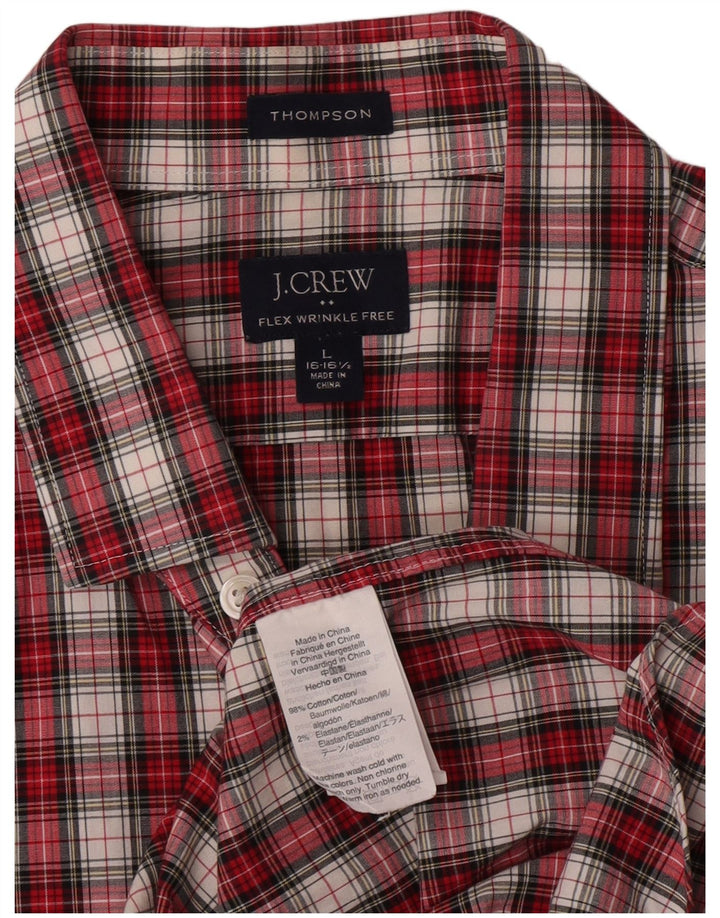 Cămașă pentru bărbați J. Crew Thompson Flannel Mărimea 16 1/2 mare, bumbac cu check roșu