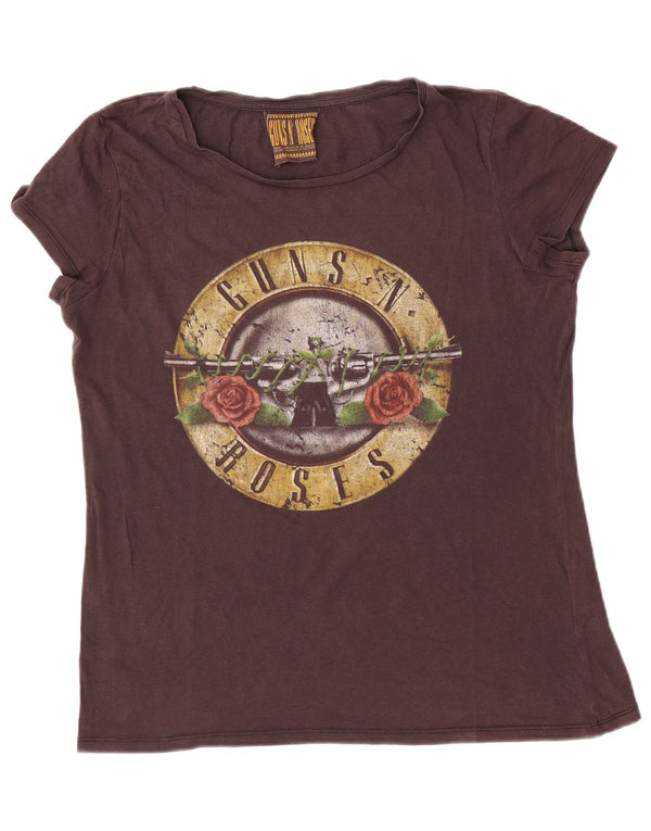 Tricou cu grafic pentru femei Guns N' Roses Top UK 14 Bumbac maro mare