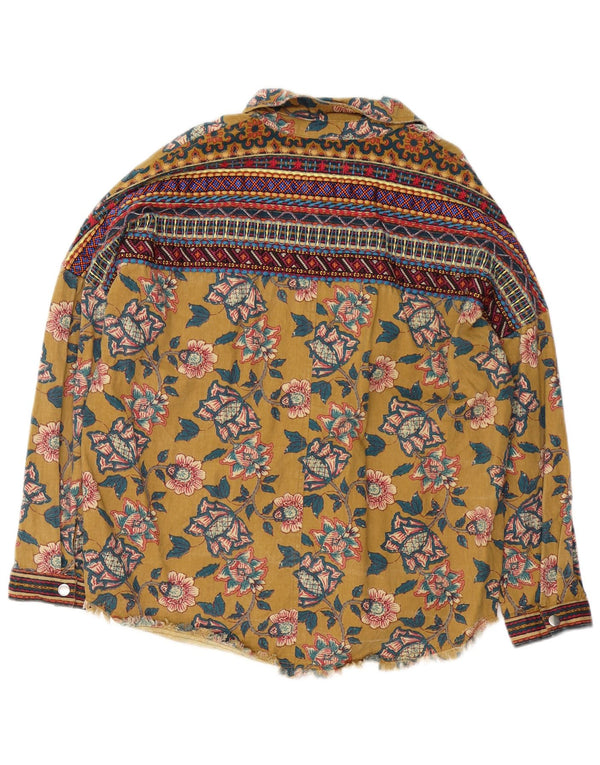 Cămașă supradimensionată pentru femei Zara UK 10 Small Kaki Floral