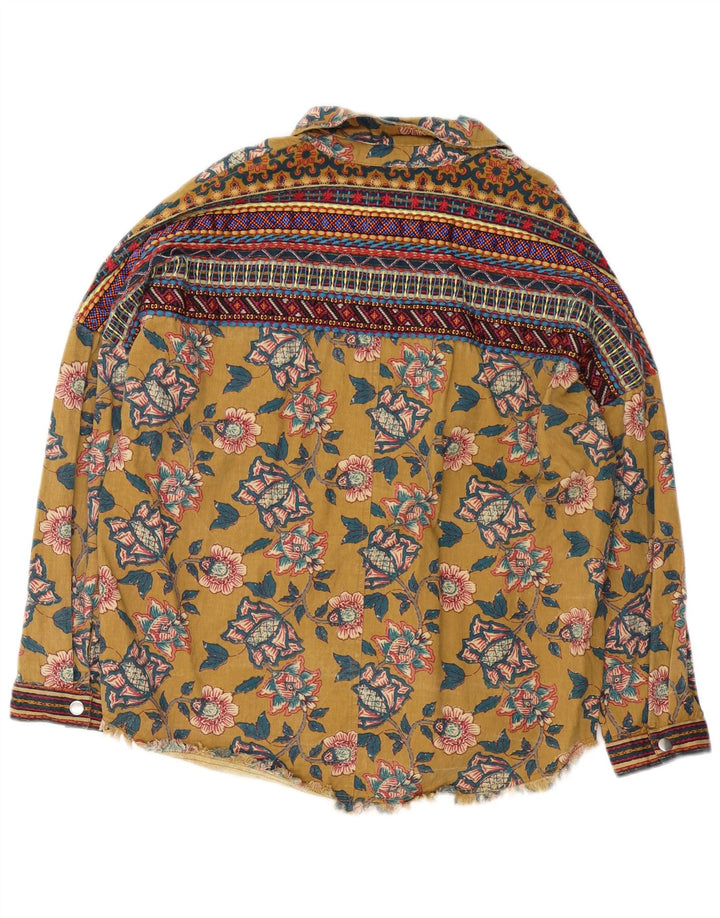 Cămașă supradimensionată pentru femei Zara UK 10 Small Kaki Floral