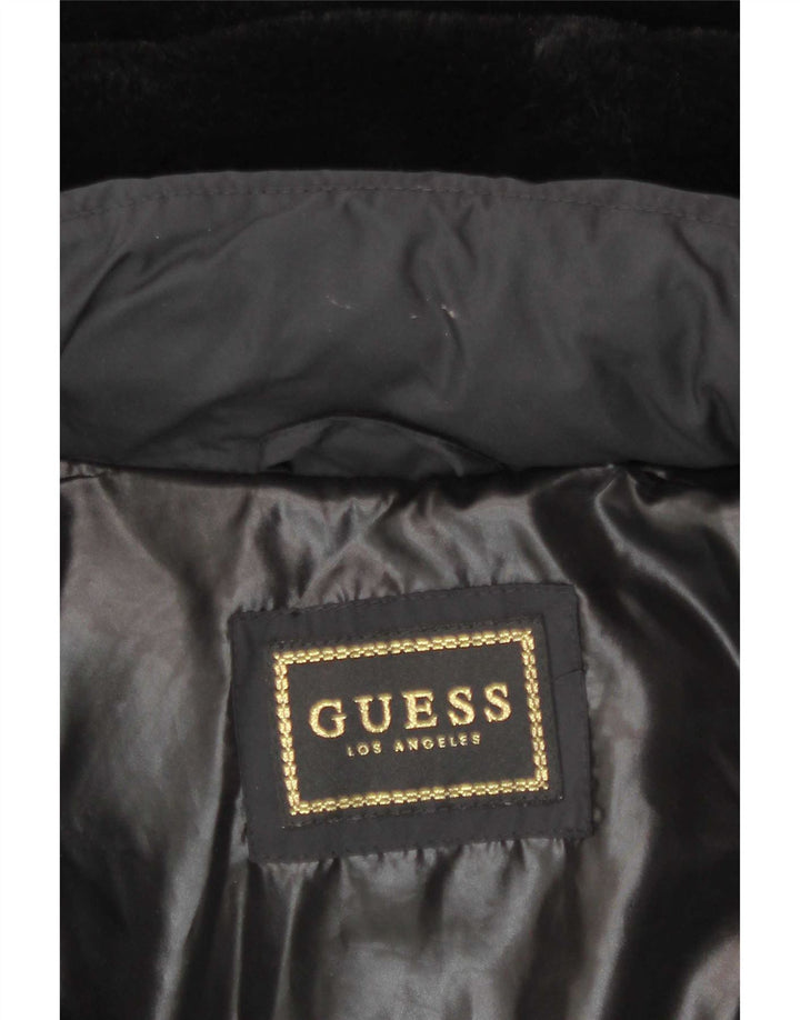 Jachetă căptușită cu glugă Guess pentru femei UK 10 Small Black