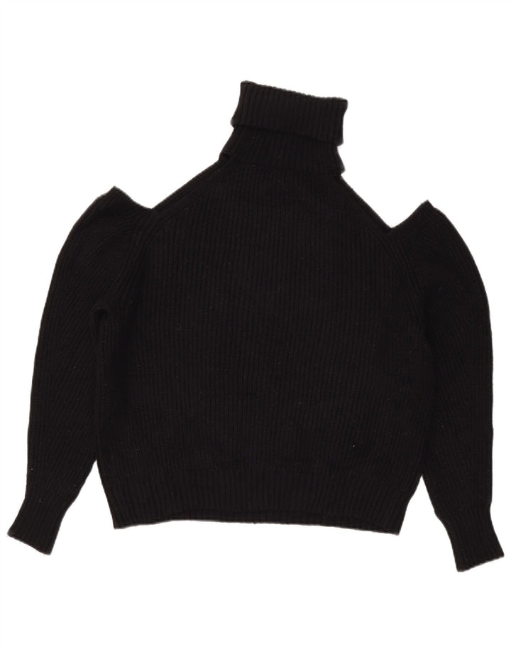 Pulover pentru femei Zara, cu umăr dezactivat, cu gât rulat, UK 14 Medium Negru